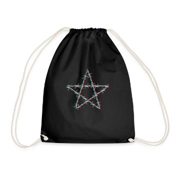 fil de fer barbelé pentagramme glitch grunge goth - Sac de sport léger - noir - Devant