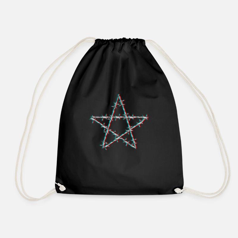 Stacheldraht Pentagramm Glitch grunge Goth - Turnbeutel - Schwarz