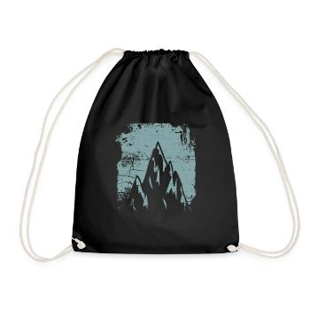 Mountains Retro Design - Drawstring Bag - black - Front