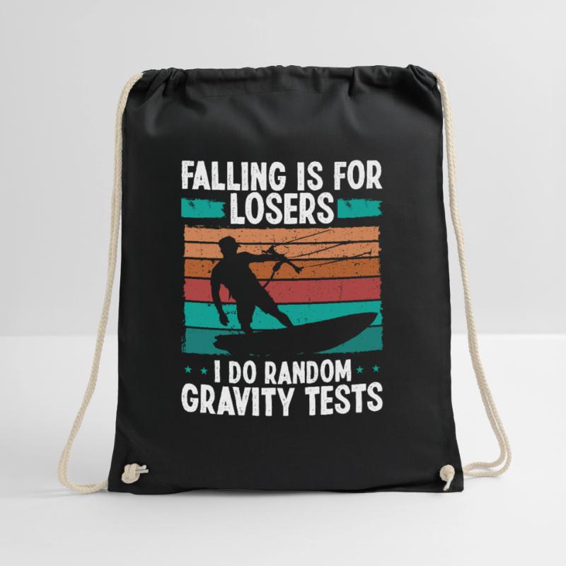 Kiteboarder Random Gravity Tests Funny Kitesurf Drawstring Bag