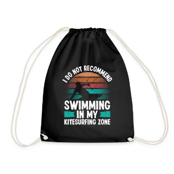 Kitesurfing Humor I do not recommend Kiteboarder - Drawstring Bag - black - Front