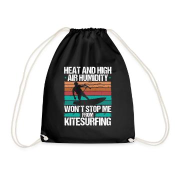 Kiteboarding Heat Funny Kiteboarder Kitesurfer - Turnbeutel - Schwarz - Vorne