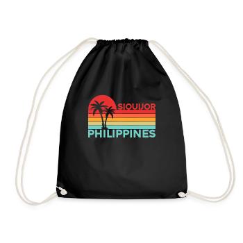 Vintage Holiday Trip Siquijor Philippines Asia - Drawstring Bag - black - Front