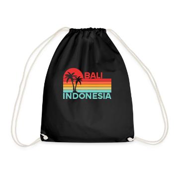 Vintage Urlaub Reise Bali Indonesien Asien - Turnbeutel - Schwarz - Vorne