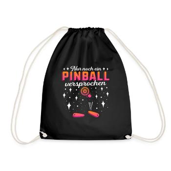 Pinball Flipperautomat Sammler Acrade Geschenk - Turnbeutel - Schwarz - Vorne