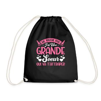 Design pour grande soeur ! Cadeau parfait - Sac de sport léger - noir - Devant