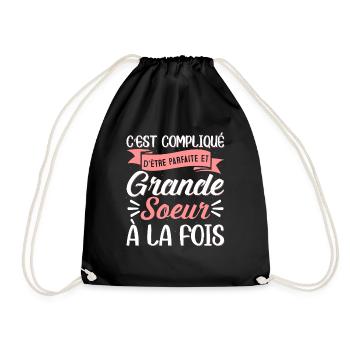 C'est compliqué d'être parfaire et grande soeur - Sac de sport léger - noir - Devant