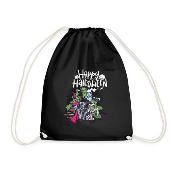 Halloween - Gruselig Schön - Happy Halloween - Turnbeutel - Schwarz - Vorne
