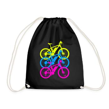 Cyclists Funny Vintage Bike Cyclist - Drawstring Bag - black - Front