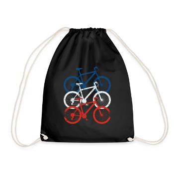 Cyclists Funny Vintage Bike Cyclist - Drawstring Bag - black - Front