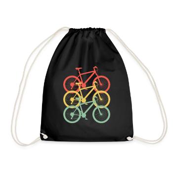 Radfahrer Lustiges Vintage Fahrrad Radfahrer - Turnbeutel - Schwarz - Vorne