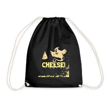 Spooky Ghost Cheese - Drawstring Bag - black - Front