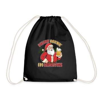 Merry Drunk I'm Christmas for Xmas Beer Lovers - Turnbeutel - Schwarz - Vorne