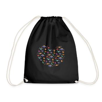 Un cœur pour les dinosaures dinosaures - Sac de sport léger - noir - Devant