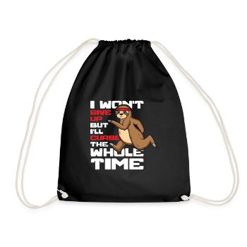 I won't give up But I'll curse the Whole Time - Drawstring Bag - black - Front