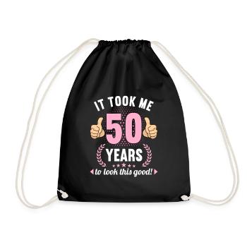 it took me 50 Years to look this good 50 Birthday - Turnbeutel - Schwarz - Vorne