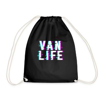 Van Life Camper Van - Drawstring Bag - black - Front