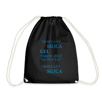 Desiccant Silica Gel Meme Do Not Eat Silica - Drawstring Bag - black - Front