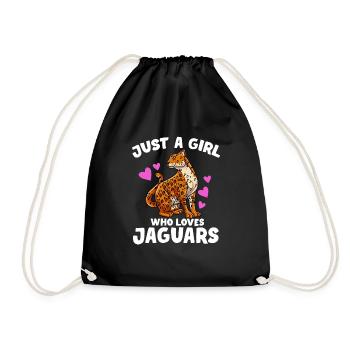 Jaguar Geschenkidee - Turnbeutel - Schwarz - Vorne