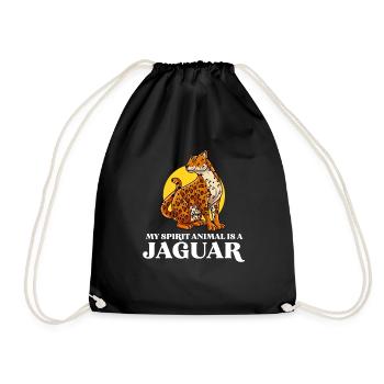 Jaguar Geschenkidee - Turnbeutel - Schwarz - Vorne