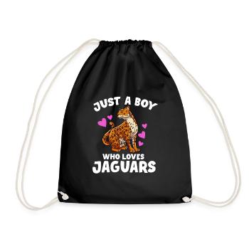 Jaguar Geschenkidee - Turnbeutel - Schwarz - Vorne
