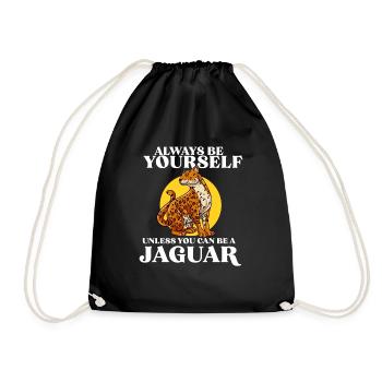 Jaguar Geschenkidee - Turnbeutel - Schwarz - Vorne