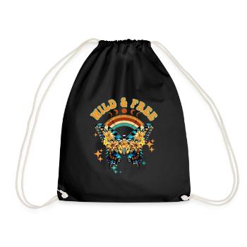 Butterfly Flower Floral Flowers Flowers - Drawstring Bag - black - Front