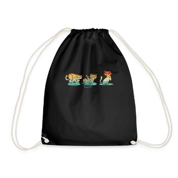Pumpkin Scary Zombie Black Cats Creepy - Drawstring Bag - black - Front