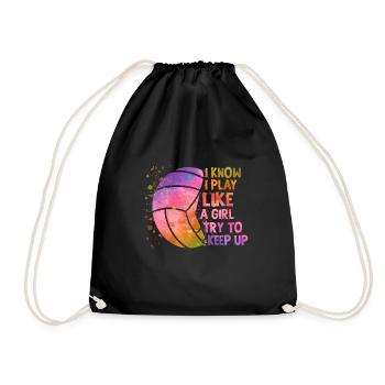 Je sais que je joue comme une fille colorée - Sac de sport léger - noir - Devant