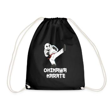 Okinawa Karate Panda - Karate Japanische - Turnbeutel - Schwarz - Vorne