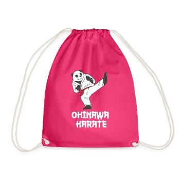 Okinawa Karate Panda - Karate Japanische - Turnbeutel - Fuchsia - Vorne