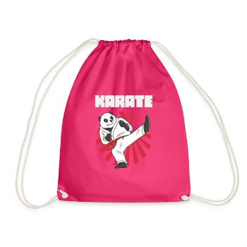 Karate Panda - Karate Japanische Sonne - Turnbeutel - Fuchsia - Vorne