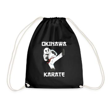 Karate Panda - Karate Japanische Kampfsportarten - Turnbeutel - Schwarz - Vorne