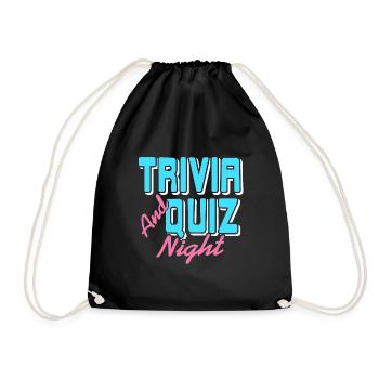 Trivia And Quiz Night Cool Retro T-Shirt Present - Drawstring Bag - black - Front