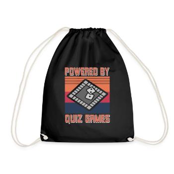 Retro Vintage Powered By Quiz Games Awesome - Drawstring Bag - black - Front