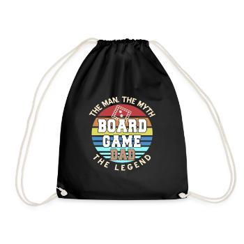 The Man The Myth The Legend Board Game DAD Present - Drawstring Bag - black - Front