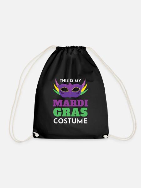 This Is My Mardi Gras Costume - Drawstring Bag - black