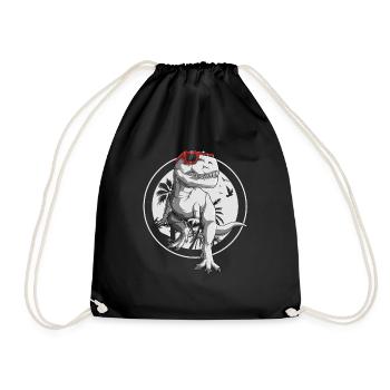 T-Rex Gift Dinosaur Boy Tyrannosaurus Funny - Drawstring Bag - black - Front