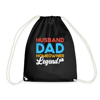 Husband Dad Homeowner Legend - Drawstring Bag - black - Front