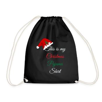 Tshirt Spruch Christmas Pajama Shirt Geschenk - Turnbeutel - Schwarz - Vorne