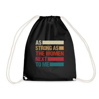 Aussi fort que les femmes à côté de moi, mari fier - Sac de sport léger - noir - Devant
