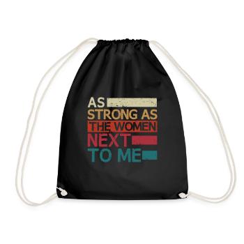 Aussi fort que les femmes à côté de moi, mari fier - Sac de sport léger - noir - Devant