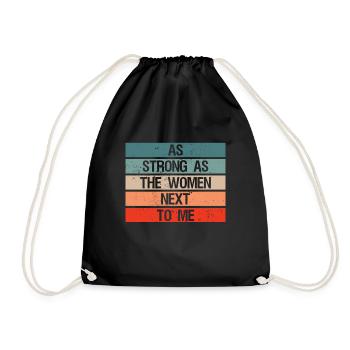 Aussi fort que les femmes à côté de moi, mari fier - Sac de sport léger - noir - Devant