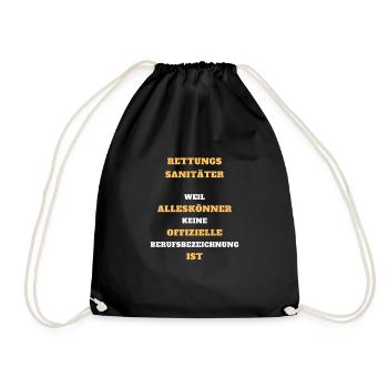 Tshirt Rettungssanitäter Alleskönner Job Geschenk - Turnbeutel - Schwarz - Vorne