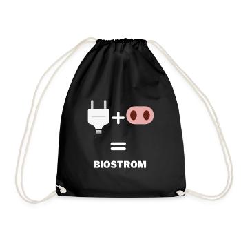 Biostrom lustiger Spruch Geschenk - Turnbeutel - Schwarz - Vorne