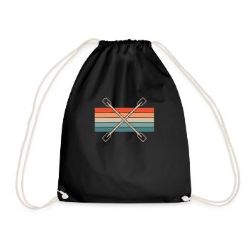Kajak Paddel Retro - Turnbeutel - Schwarz - Vorne
