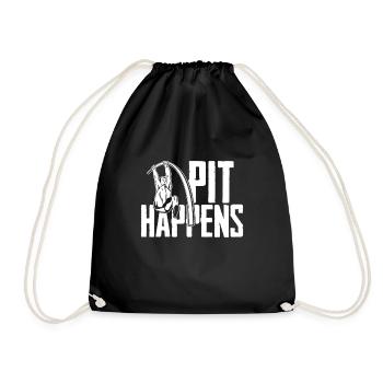 Pit Happens Fun Pole Vault - Drawstring Bag - black - Front