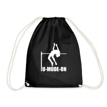 U Mode On Funny Pole Vault - Drawstring Bag - black - Front