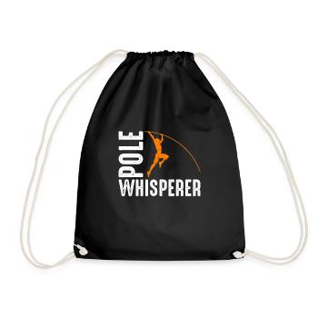 Pole Whisperer Funny Pole Vault - Drawstring Bag - black - Front