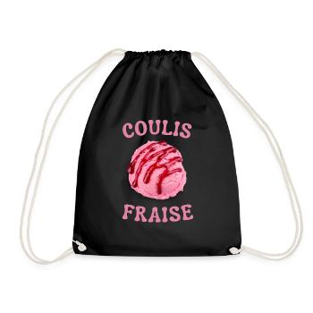 Boule de Glace Fraise Coulis Fraise - Sac de sport léger - noir - Devant